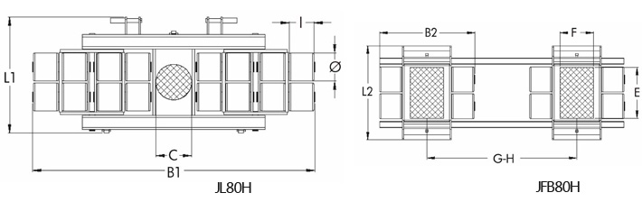 JL80H JFB80H搬運(yùn)小坦克160噸尺寸圖