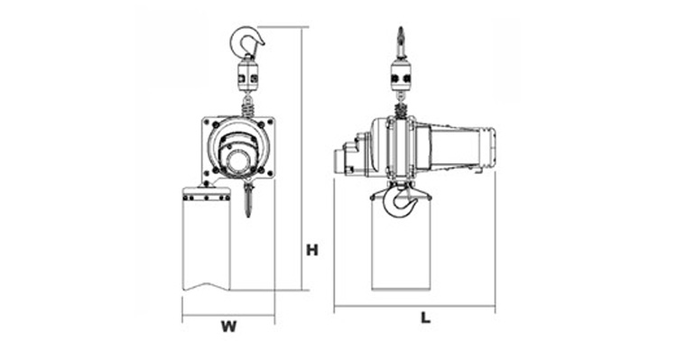 DH-500舞臺(tái)電動(dòng)葫蘆尺寸
