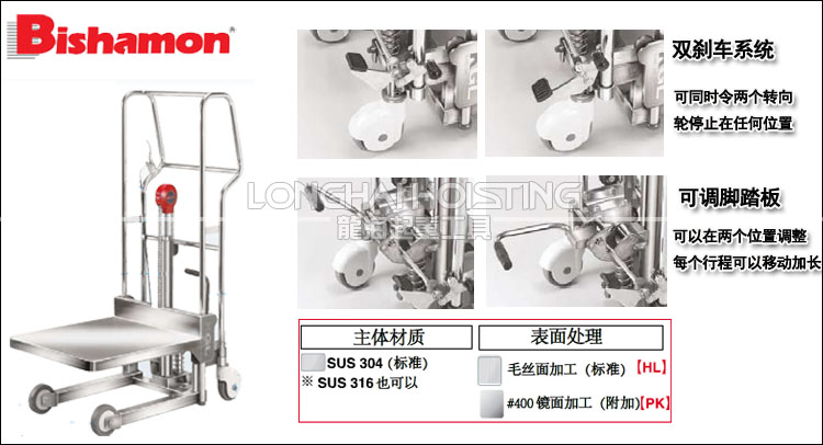 BISHAMON不銹鋼平臺堆垛機產品